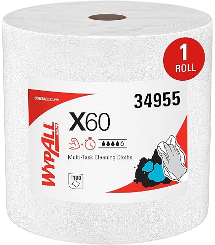 Panni Multiuso WypAll X60 General Clean – Confezione Da 200 Pezzi, Per Pulizia Industriale, Assorbenti E Resistenti