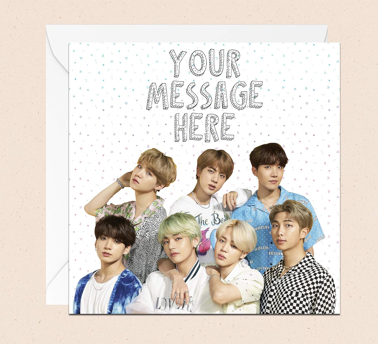 Personalised BTS Greetings Card With Envelope KPop Greetings Card
