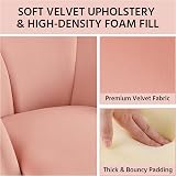 Yaheetech Velvet Tub Chair Pink with Golden Metal Legs Modern Accent Armchair view 8