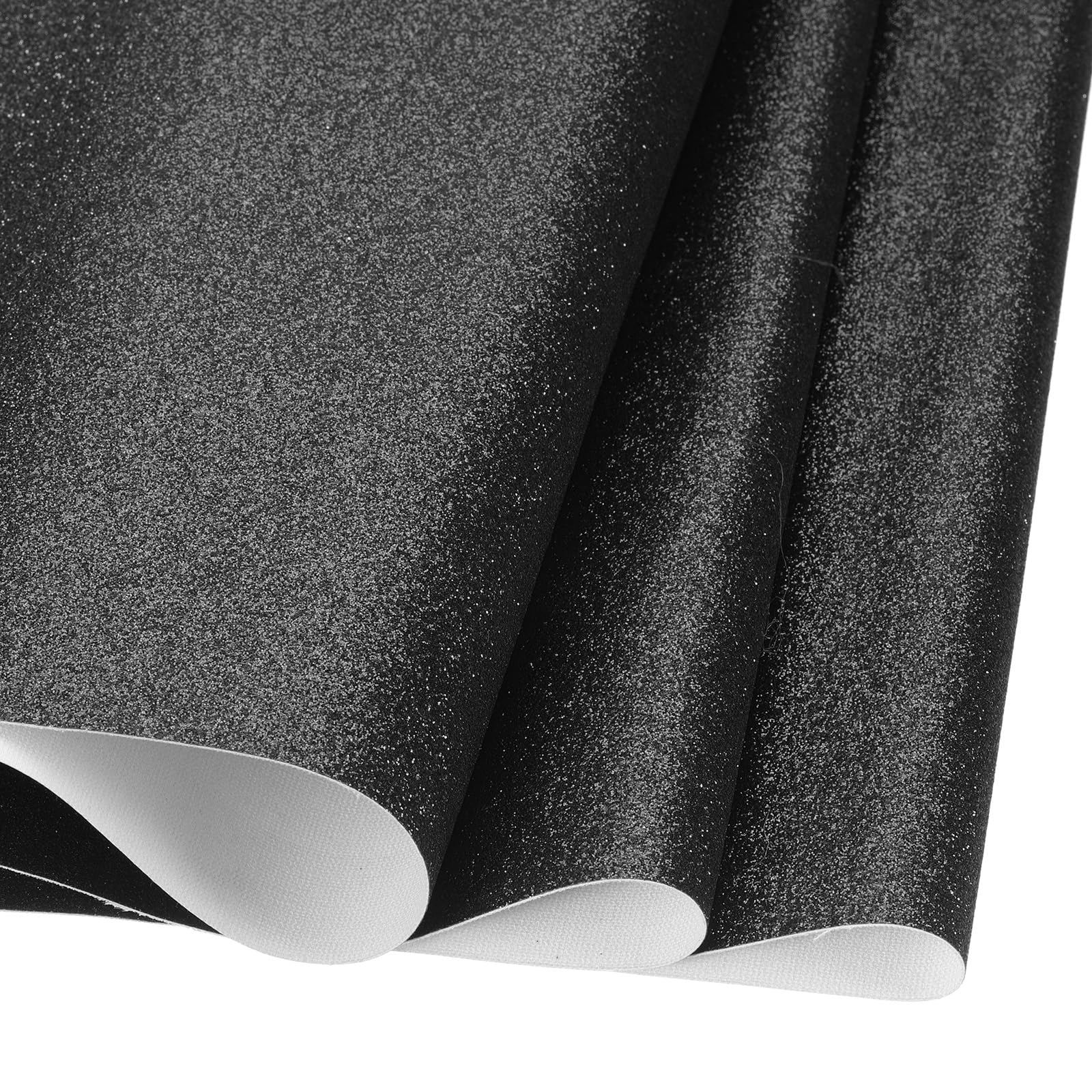 DMiotech 1 Pack 12 Inch x 53 Inch Faux Leather Sheet Furniture Cover Sparkling Pattern Black PU Leather Sheet for Handmade DIY Craft Projects