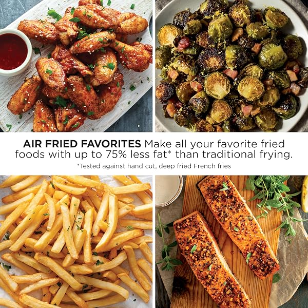 NINJA AIR FRYER | 4 QT CAPACITY | 4-IN-1 ROAST, CRISP, ROAST, REHEATS, & DEHYDRATES | DISHWASHER SAFE PARTS | 105°F-400°F | INCLUDES 20 EASY & HEALTHY RECIPES | 1550 WATT | GREY | AF101