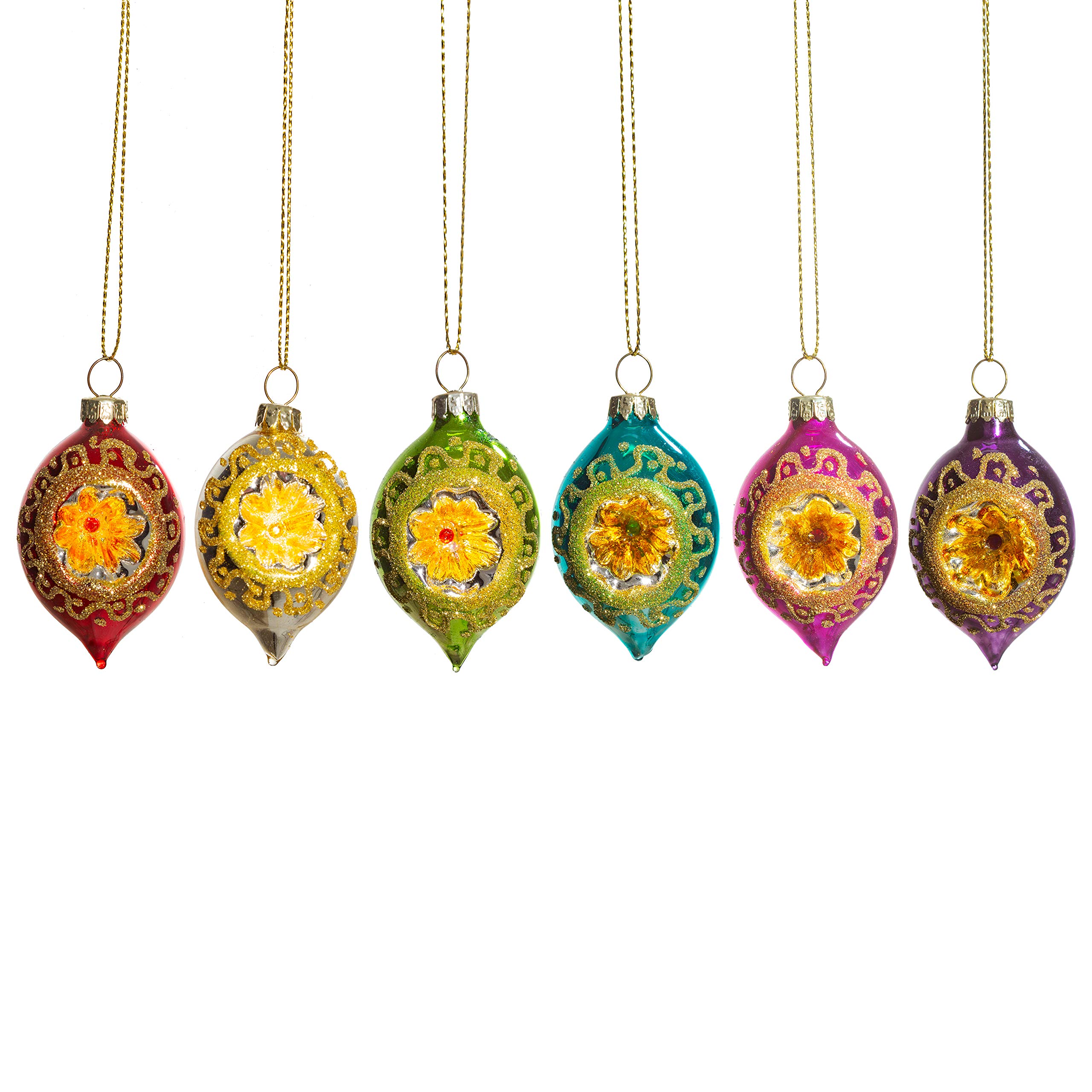 Sass & Belle Set of 6 Bright Metallic Open Faced Baubles
