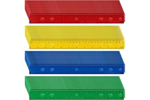 HOZEON 120 Pack 12 Inch Colorful Plastic Ruler Bulk, Colored Measuring Rulers with Inches and Centimeters, Plastic Straight R