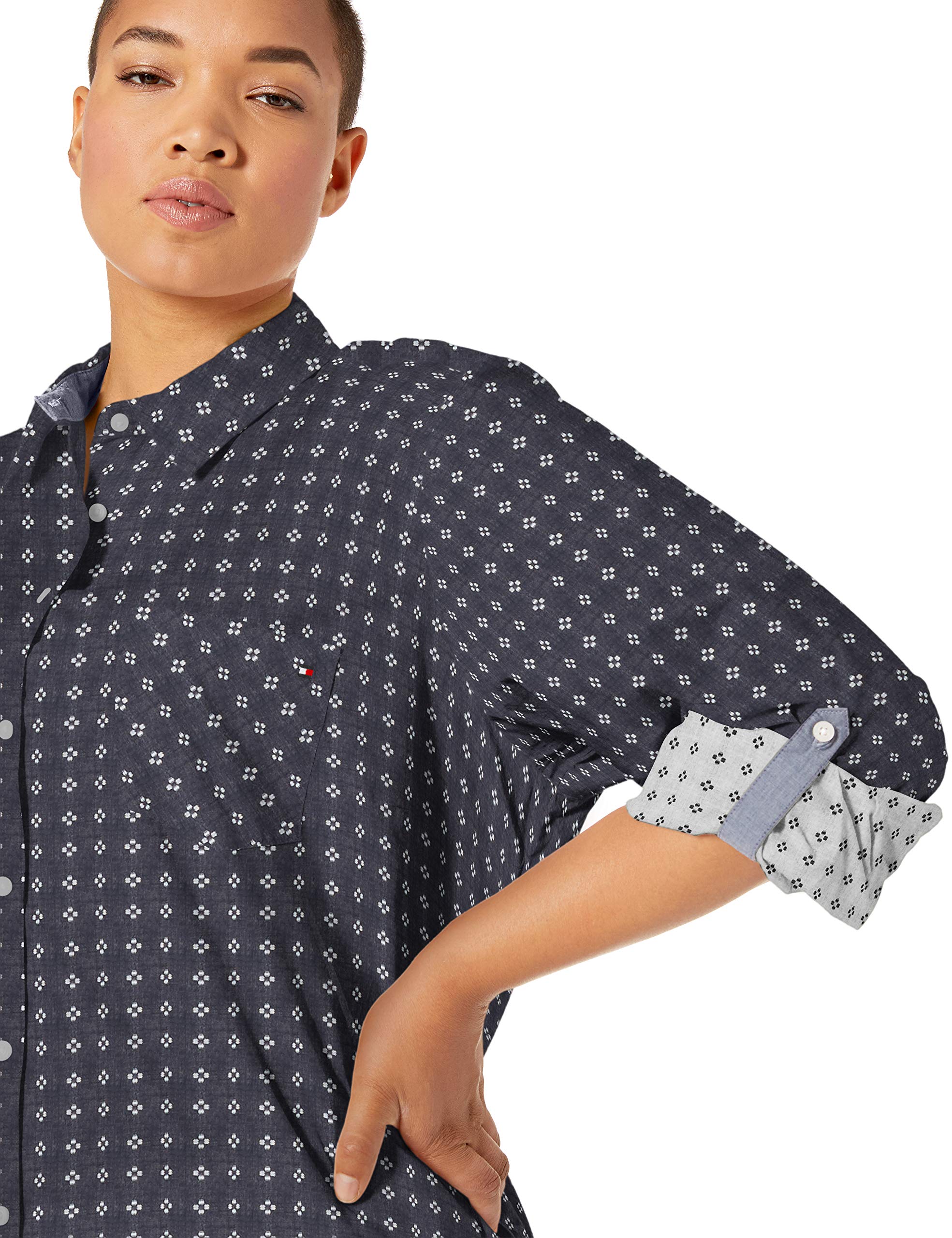 Tommy Hilfiger Women's Roll Tab Button Down Shirt Women Product Review