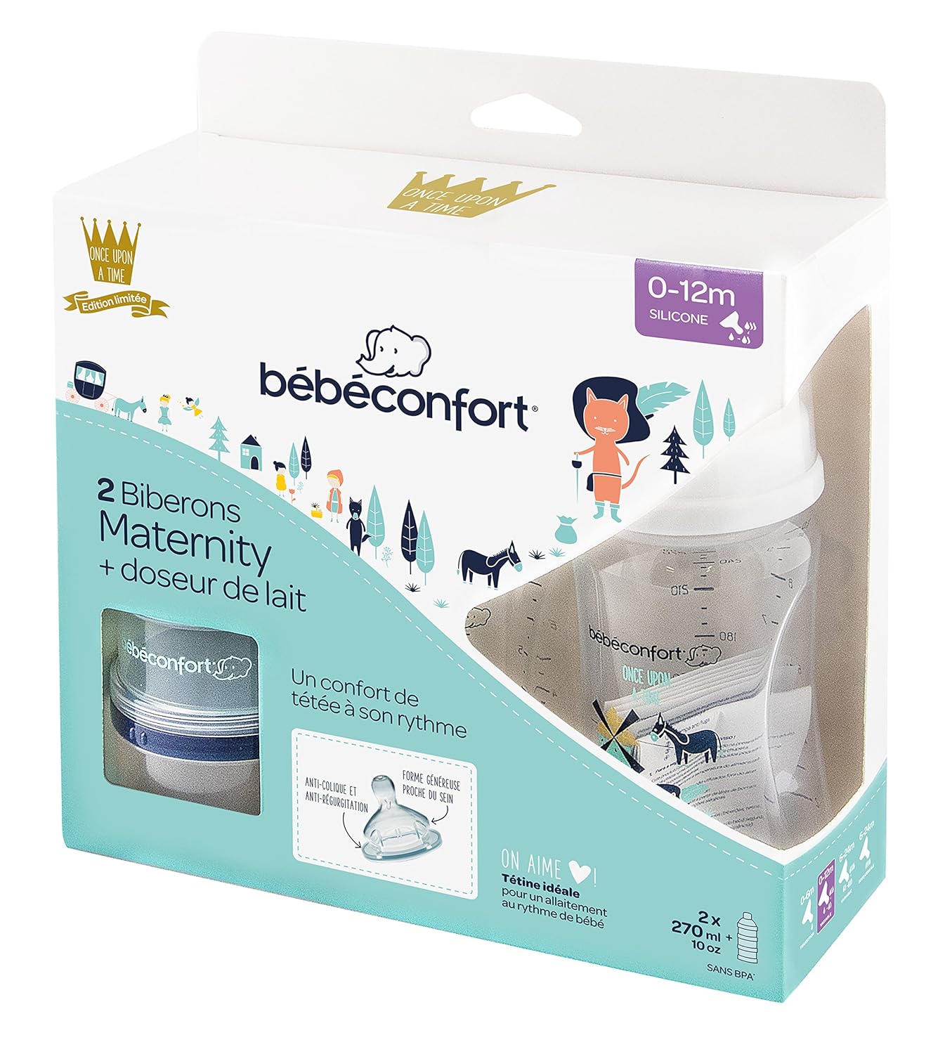 Bebe Confort Set De 2 Biberons Maternite 270 Ml Doseur Lait Kits De Biberons Bebe Puericulture Libertywings Vn