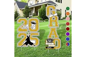 Graduation Yard Sign Class of 2026 Decorations - 4pcs Large Size Gold&Black Glittering Congrats Grad Class of 2026 Outdoor La