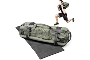 XPRT Fitness Workout Sandbag for Heavy Duty Workout Cross Training 7 Multi-positional Handles - Color Army Green/Black/Camo