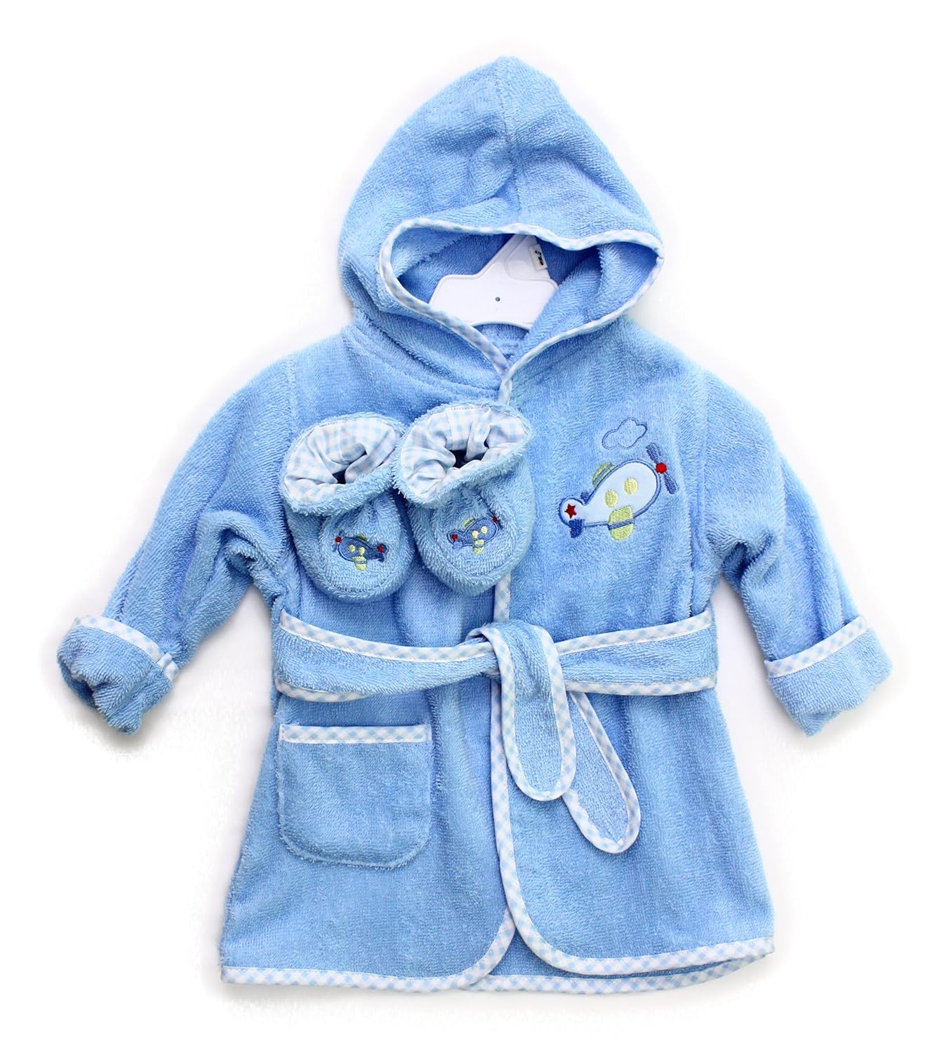 Spasilk 100% Cotton Hooded Terry Bathrobe with Booties—Baby Girl Gifts—Baby Boy Gifts—0-9 Months—Shower Gift, Pink Butterfly: Baby