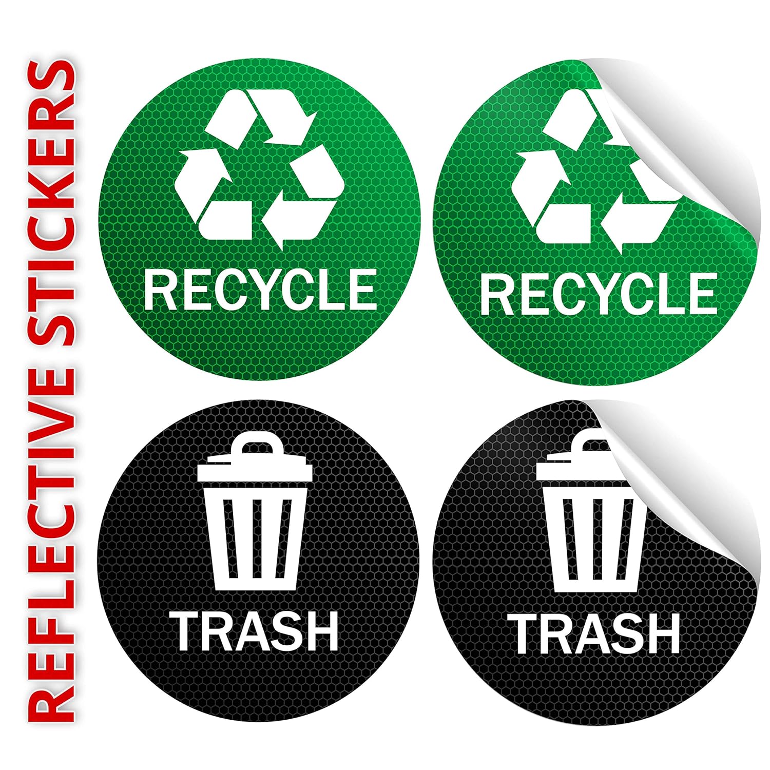 4PC Trash and Recycling Sticker for Trash Can 6 x 6