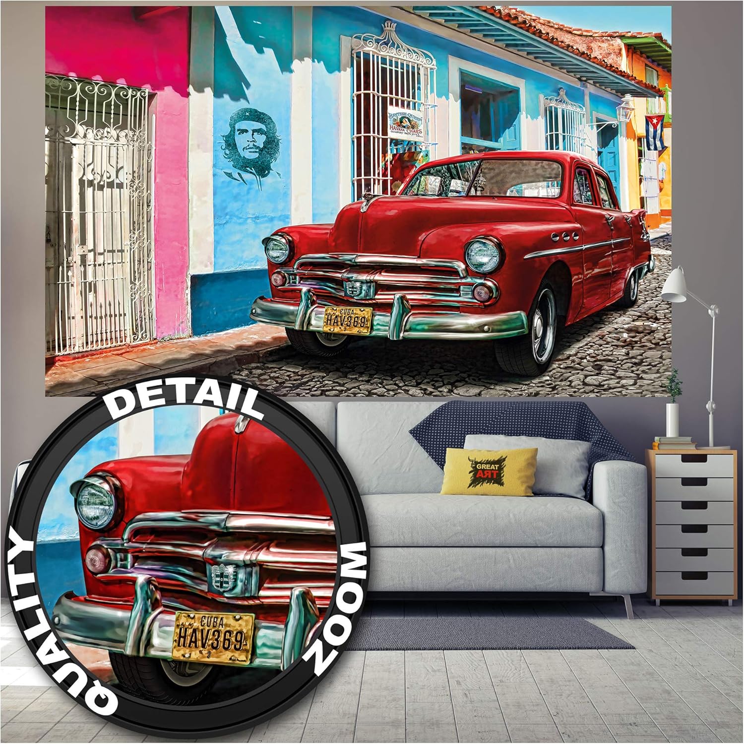 GREAT ART XXL Póster – Auto Antiguoen La Habana – Decoración De ...