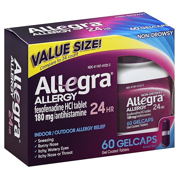 ALLEGRA ALLERGY 24 HOUR GELCAPS, 180 MG, 60 COUNT