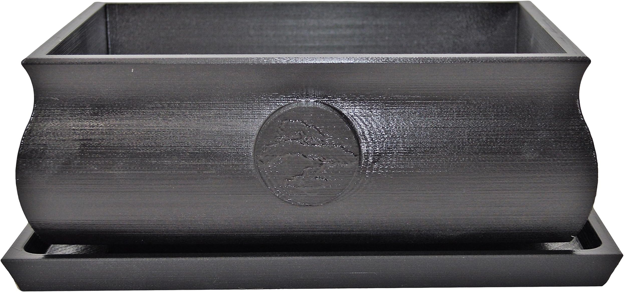 HD PRINTABLES Bonsai Pot and Tray, Black