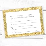 Olivia Samuel 20 Black Gold 50th Birthday Party Invitations with Envelopes view 5