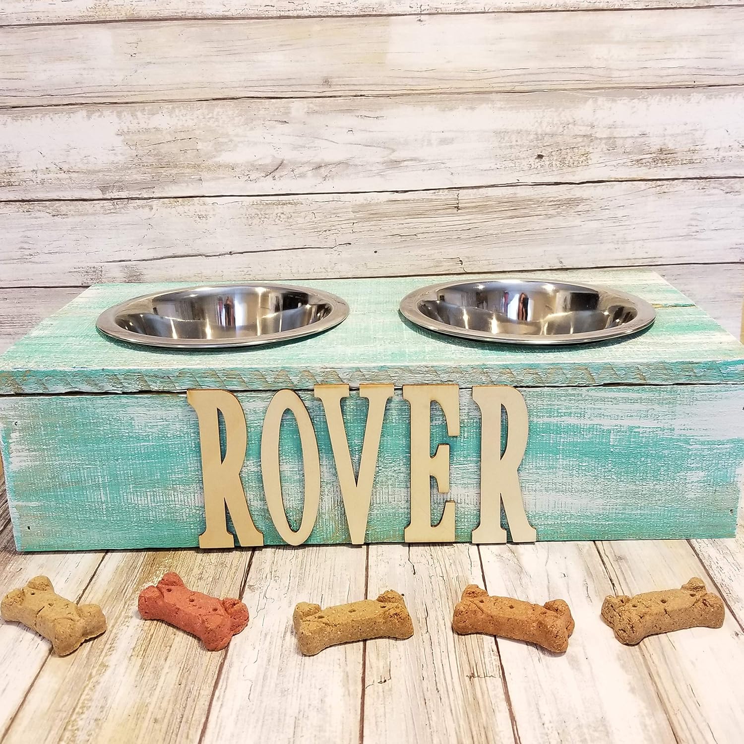 Amazon Com Personalized Dog Bowl Turquoise Handmade