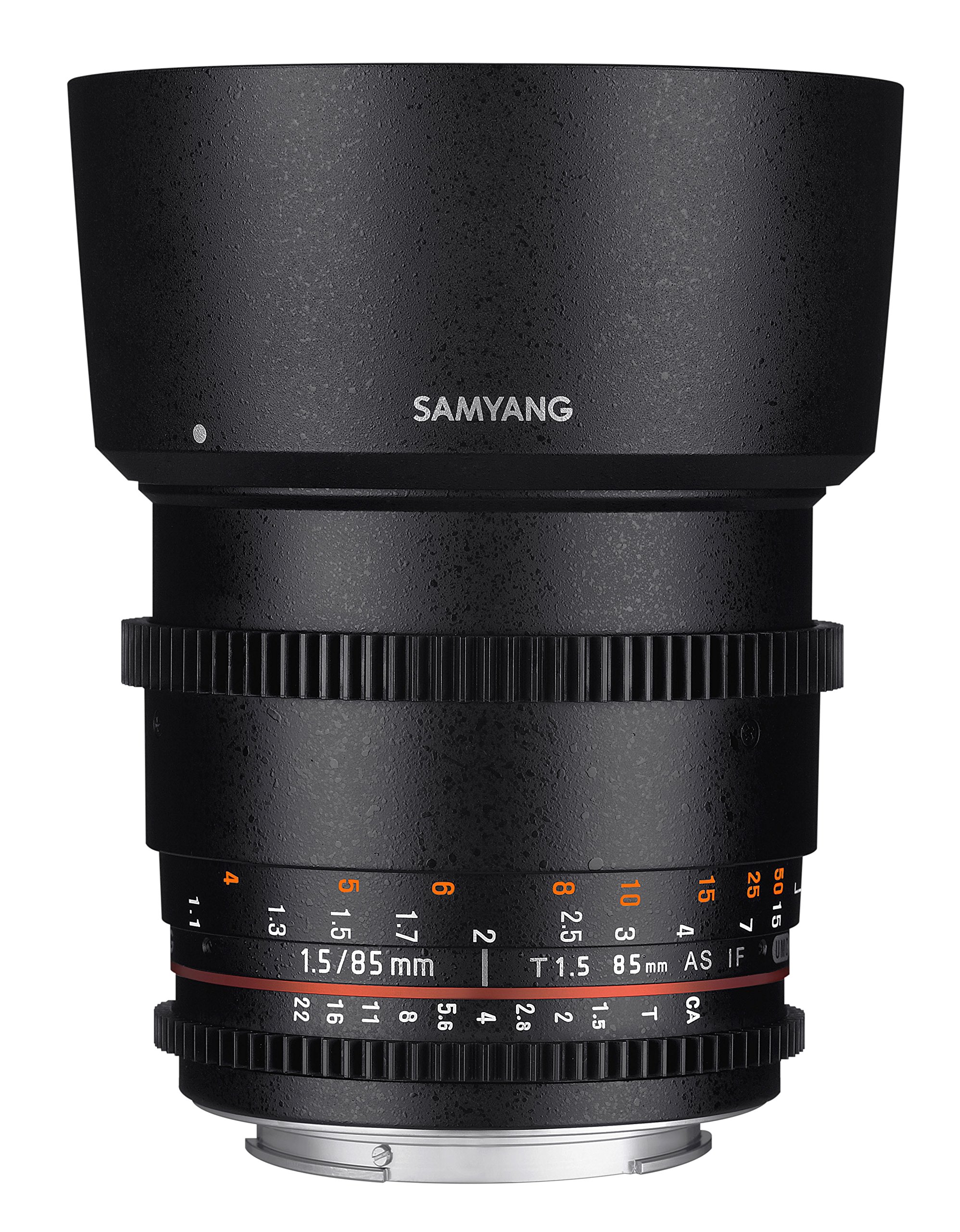 Lente de cine Samyang SYDS85M-N VDSLR II 85 mm T1.5 para cámaras Nikon (FX)