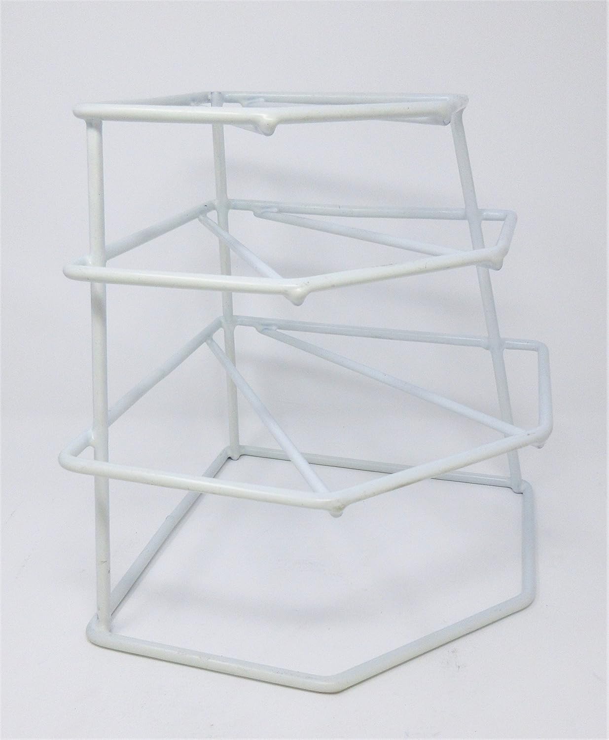 CookSpace (TM) White 4 Tier Heavy Duty Corner Plate Storage Rack Stand