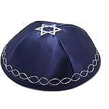 Kippah with Star of David-navy by Shofars From Afar