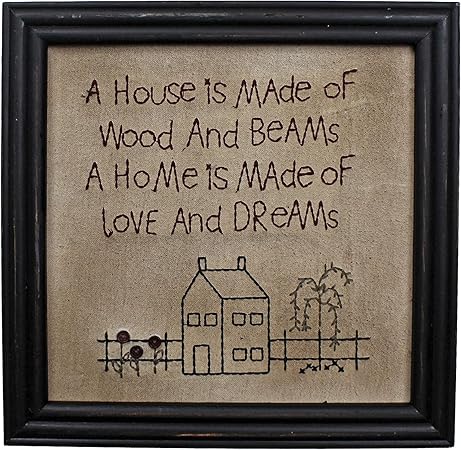 Cvhomedeco Pais Primitiva Casa Stitchery Marco Unico Montado En