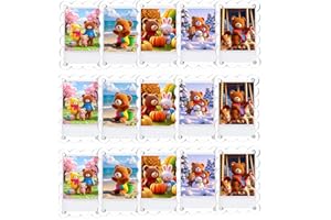 NEUREGY 15 Pack 2.36 x 3.54 Inch Acrylic Fridge Magnetic Frame Scalloped, Double Sided Polaroid Frame, Refrigerator Magnet Picture Frame for Fujifilm Instax Mini
