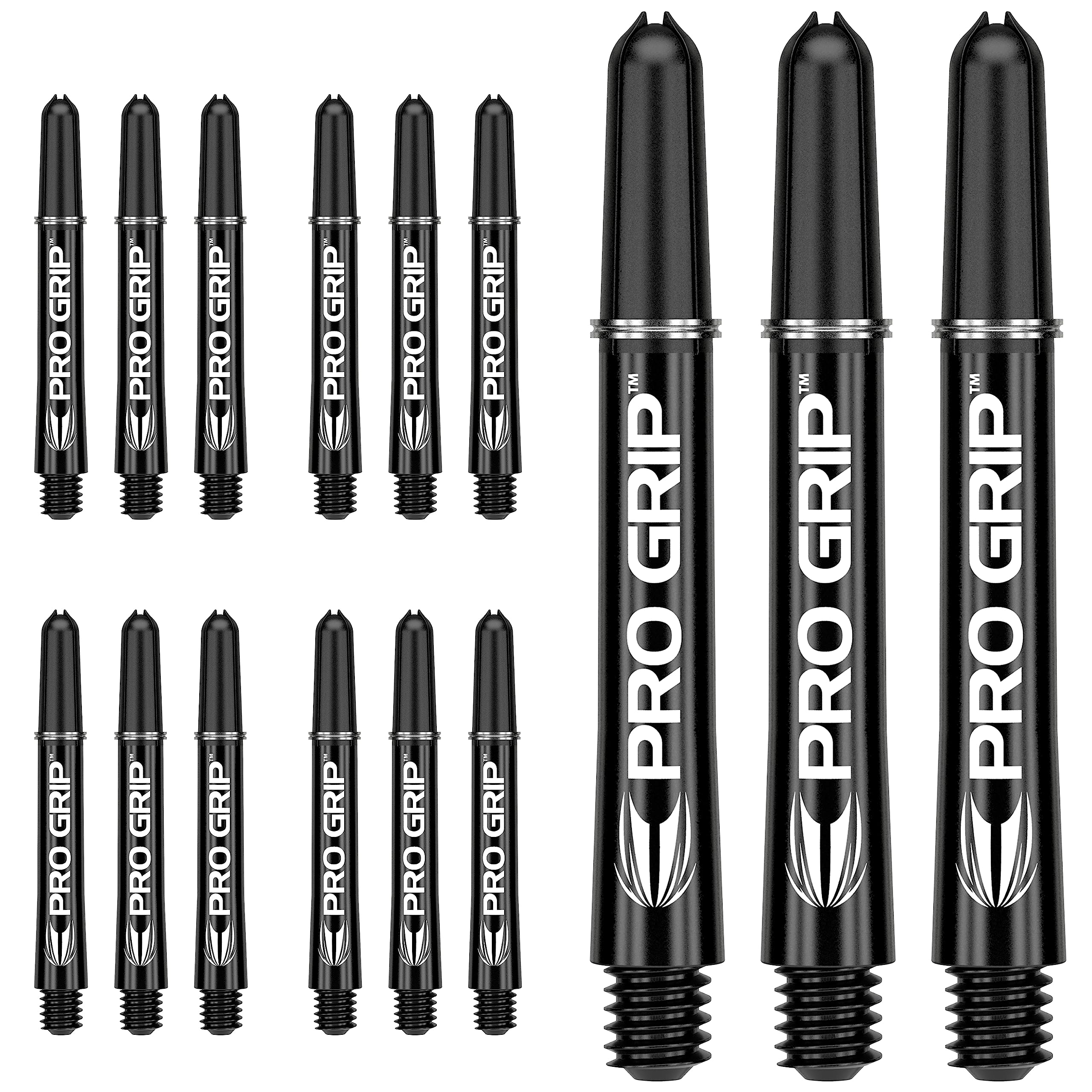 Target Darts 5 x Sets of Black Pro Grip Shaft Intermediate - 15 in Total