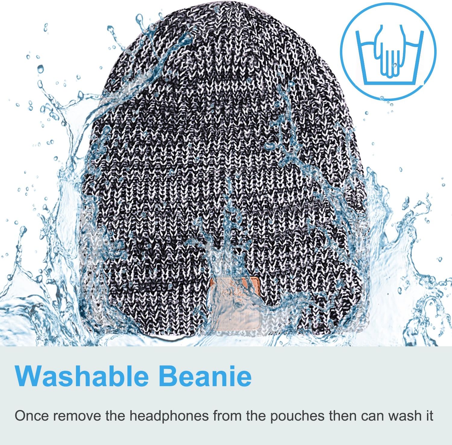 Qshell Bluetooth Beanie Hat, Winter Warm Soft Trendy Cap with Wireless Headphone Headset Earphone Stereo Speaker Mic Hands Free for Lifestyle Outdoor Sport,Compatible with iPhone Android - Gray: Electronics