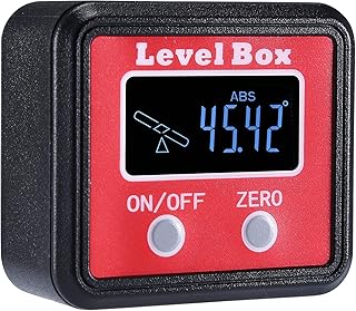 Digitaler LCD Winkelmesser Neigungsmesser Winkelsucher Winkelmessgerät Inklinometer Level Box mit Magnetfuß (Batterie enthalten)