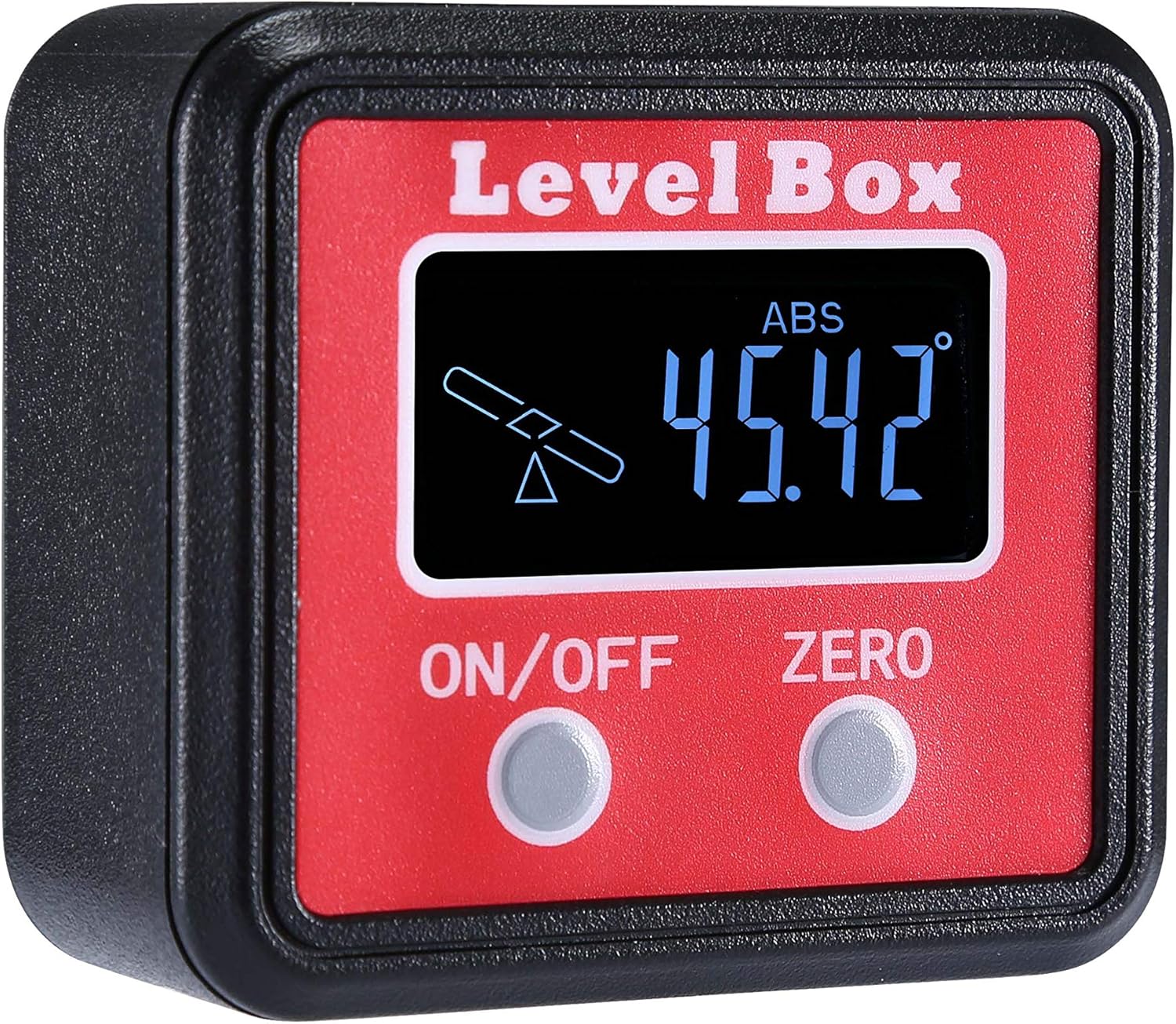Digitaler LCD Winkelmesser Neigungsmesser Winkelsucher Winkelmessgerät Inklinometer Level Box mit Magnetfuß (Batterie enthalten)