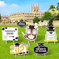 2021 Graduation Decorations Yard Sign - 7Pcs Graduation Party Supplies Photo Booth Props Graduation Party Favors Class…