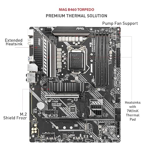 MSI MAG B460 Torpedo Gaming Motherboard (ATX, 10th Gen Intel Core