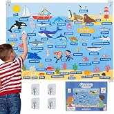 BONNYCO Felt Board for Toddlers with 107 Ocean Figures, Montessori Toys | Sensory Board for Boys and Girls 3 to 8 Years. Ideas for Birthday Gifts, Educational Games, Learning Activities, Christmas