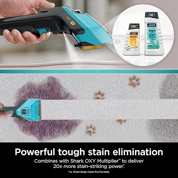 SHARK CARPETXPERT DEEP CLEAN PRO FORMULA FOR ALL SHARK UPRIGHT & PORTABLE CARPET CLEANERS, FORMULATED FOR ALL CARPETS, UPHOLSTERY & AREA RUGS, ELIMINATES TOUGH PET MESSES AND ODORS, 48OZ, EXCM48