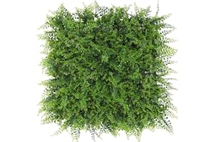Luyue 12pcs Artificial Grass Wall Panels Greenery Backdrop 20”×20” Green Ivy Hedge Panel Greenery Grass Wall Decor Privacy Screen Wall Backdrop