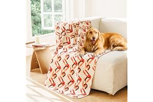 gogobunny Waterproof & Soft Fluffy Premium Flannel Reversible Throw Dog Blankets Washable for Sofa Couch Protection Print Design Warm Calming Mat for Puppy Cat Pet (40x50 Inch (Pack of 1), Camel)