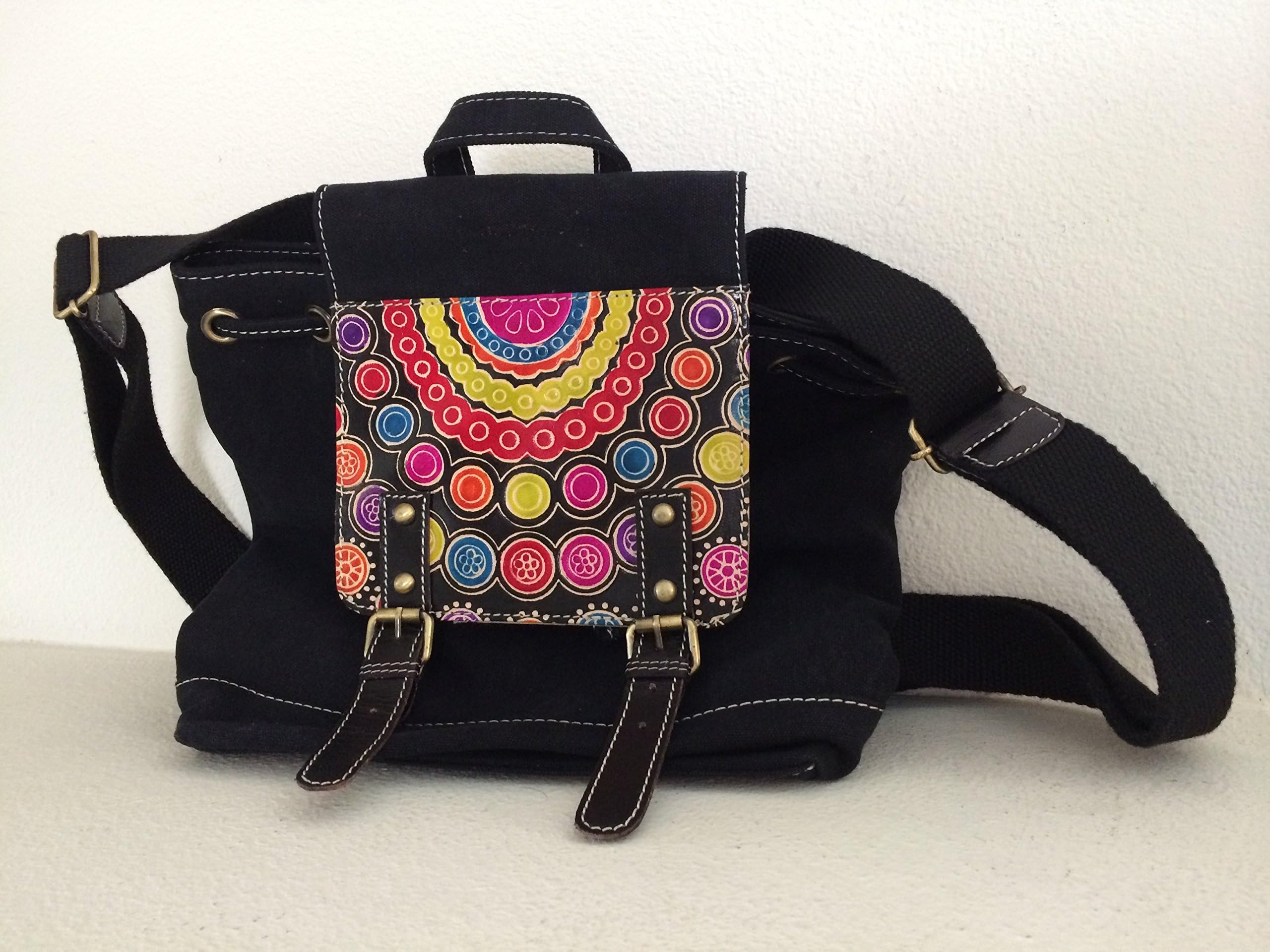 Canvas-cum-leather Backpack
