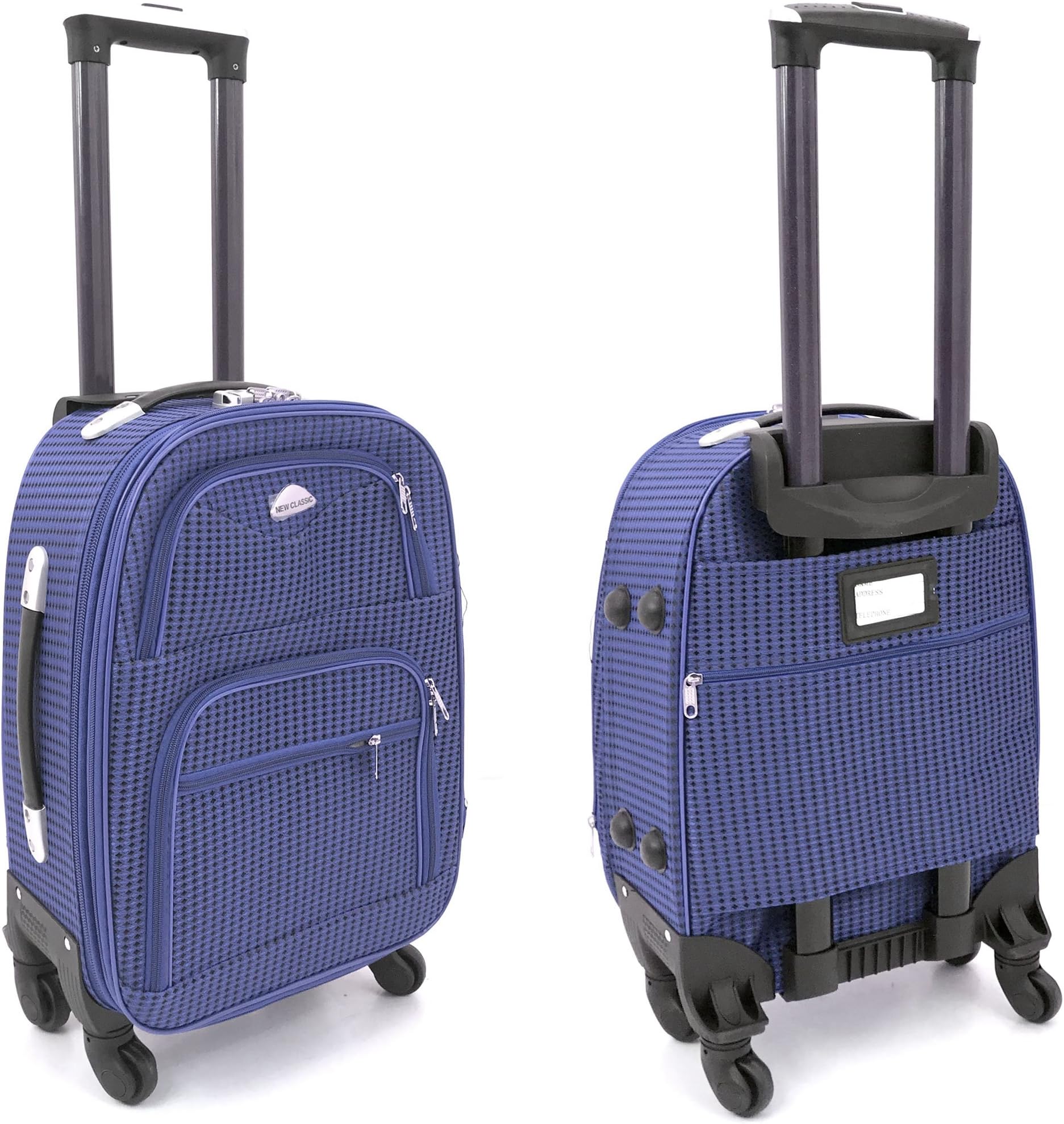 Expanding Lightweight 4 Wheel Spinner Trolley Case - Available in 4 sizes and 3 colours (19" Carry-on, Navy)