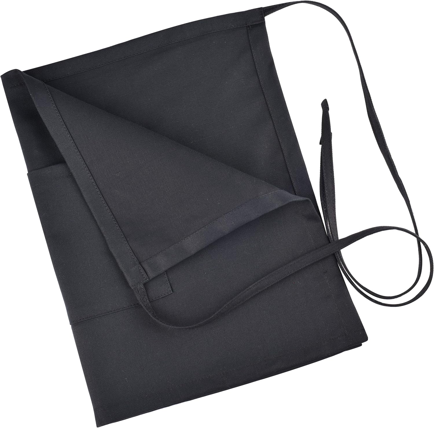 Ikan Waist Apron (One Size, Black) for Men Women Kitchen Restaurant Home Work Apron with 2 Pockets - Image 5