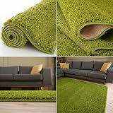 THE RUGS Shaggy Living Room Rug 120x120 cm Green Soft 30 mm Thick view 5