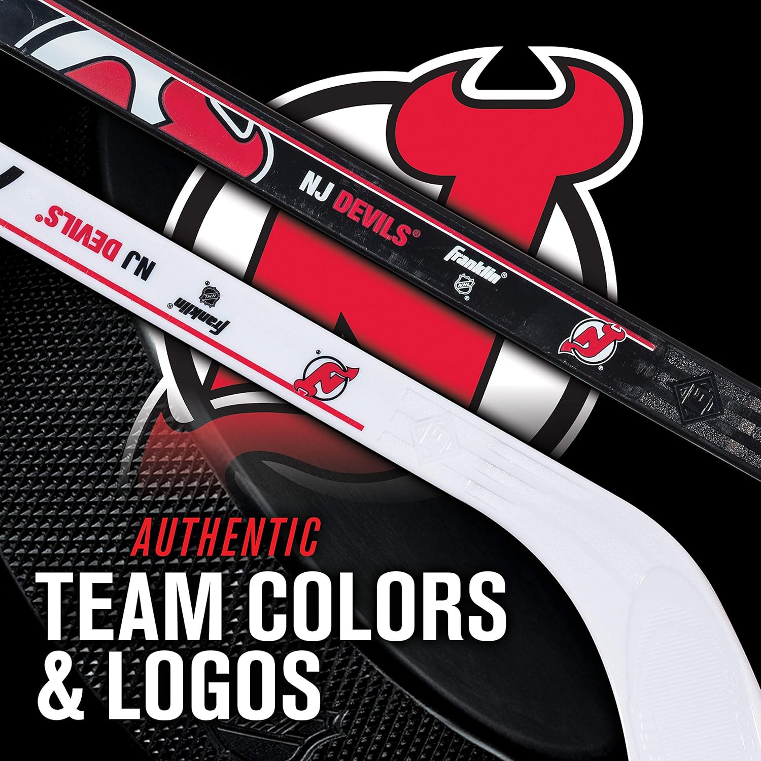 Franklin Sports NHL New Jersey Devils Mini Hockey Stick Set - NHL Team Knee Hockey Stick and Ball Set - Two Player Stick Set - Great Toy for Kids, Multi : Sports & Outdoors