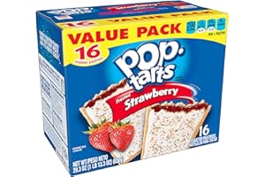 Kellogg's Pop-Tarts Frosted Strawberry Toaster Pastries - Fun Breakfast for Kids, Value Pack (16 Count)