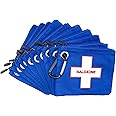 10 PACK Canvas Bag With Zipper Pouch For Naloxone Opioid Overdose Kits - Holds all formulations of Naloxone including Two Naloxone Nasal Spray and Accessories. Naloxone Not Included (Blue, 10 Units)