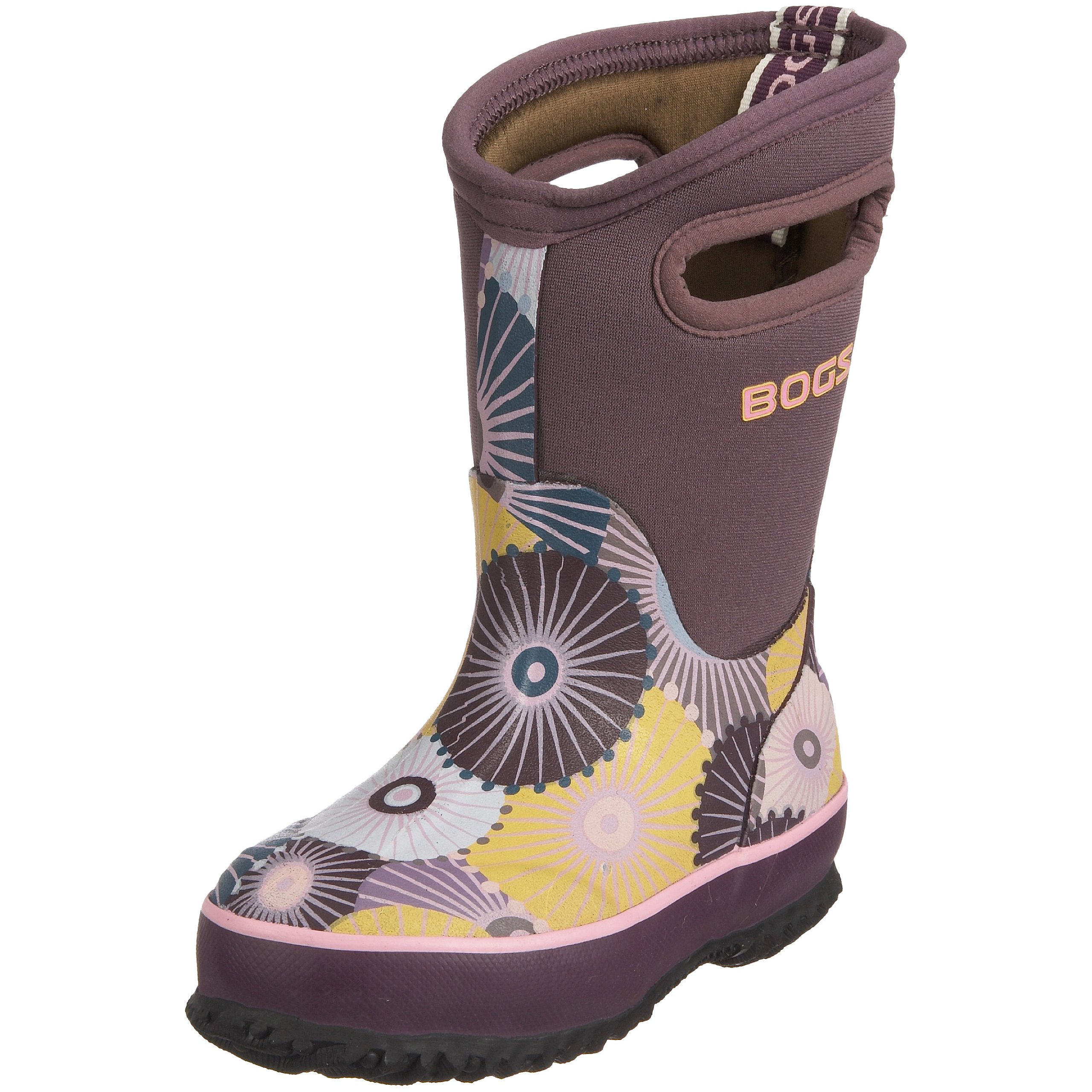 Bogs Kids Classic High Waterproof Insulated Rubber Neoprene Rain Boot, Umbrellas Print/Purple/Multi, 12 M US Little Kid Image