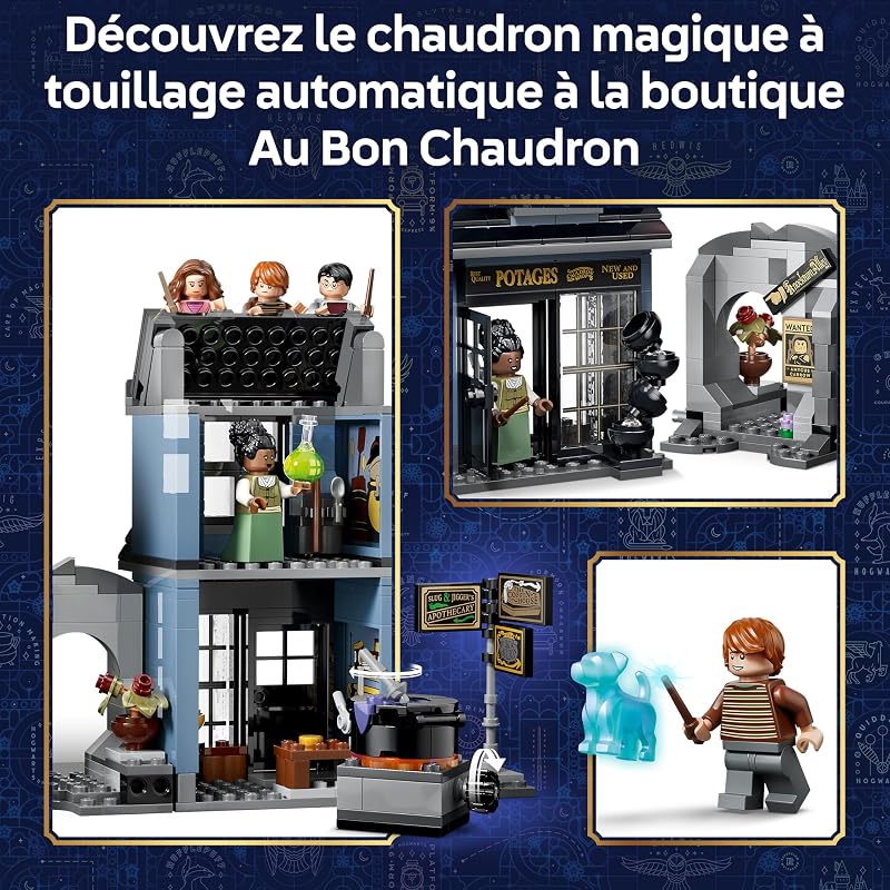 Harry Potter Les Boutiques Magiques de l’Allée des Embrumes - Jouet - Maquette Miniature - 8 Minifigurines & Patronus Collector - Décoration de Chambre - Cadeau Garçon, Fille, Fan dès 8 ans 76471 — photo 5 sur 8