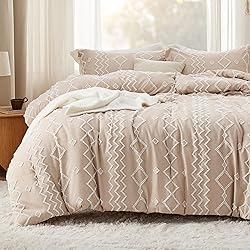 Bedsure Boho Tufted Comforter Set Full - Warm Sand