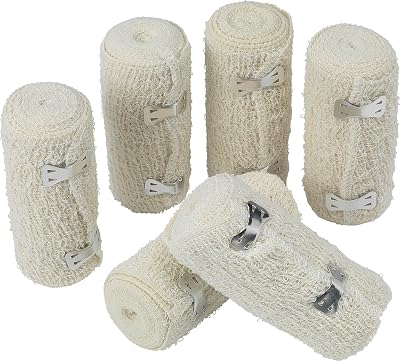 Safety First Aid Group HypaBand Crepe Cotton Bandages 10cm x 4.5m Pack of 6