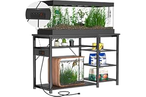 KEELIAN 55-75 Gallon Fish Tank Stand: Heavy Duty Aquarium Stand with Power Outlets and Cabinet for Fish Tank Accessories Storage - Metal Frame, 1200LBS Capacity, Suitable for Fish & Reptile Terrariums