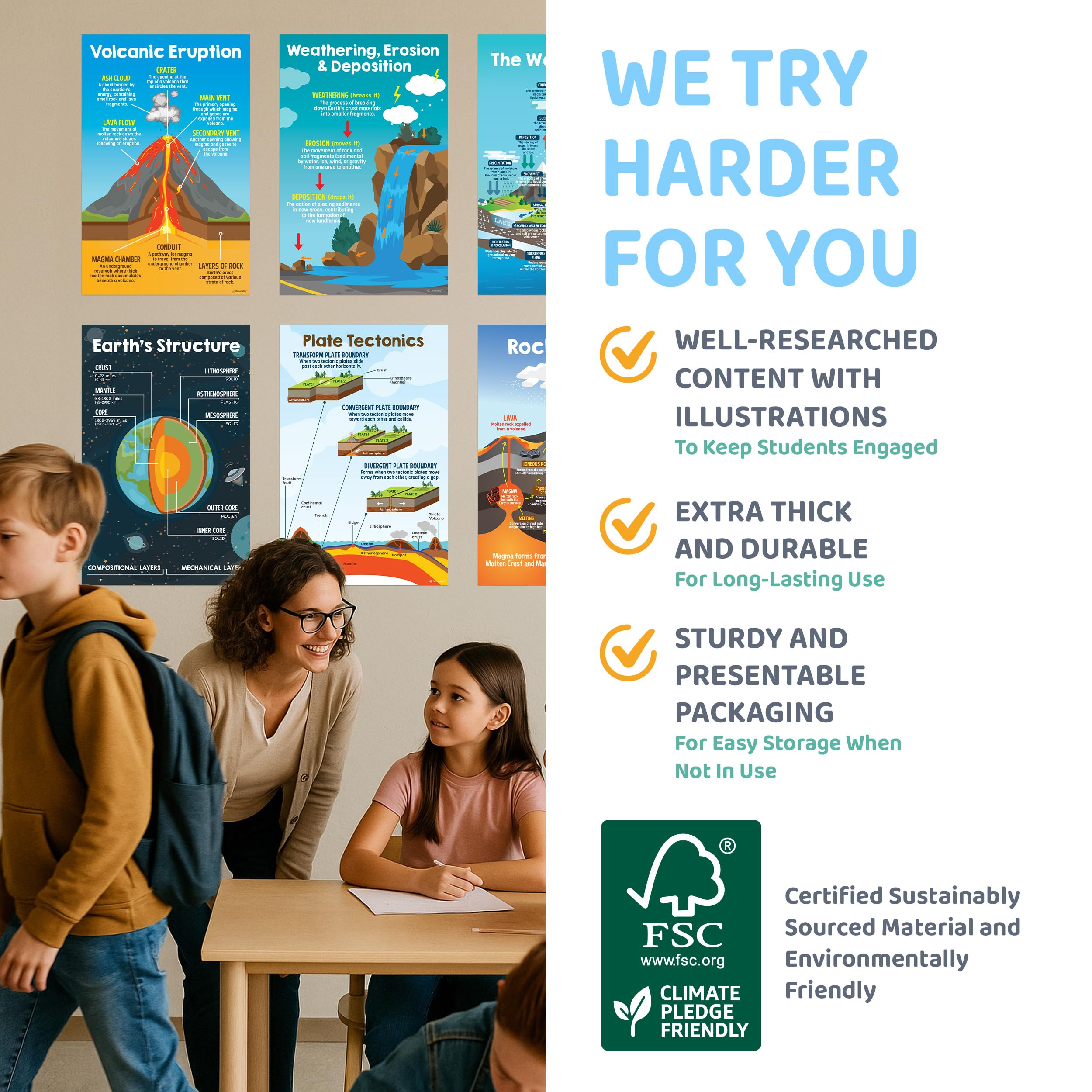 Mua Decorably 14 Earth Science Posters for Classroom Elementary School ...