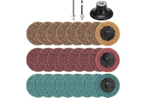 25Pcs 2 inch Quick Change Sanding Discs Set (Fine Medium Coarse) Roll Lock Discs Surface Conditioning Discs R-Type Surface Pr