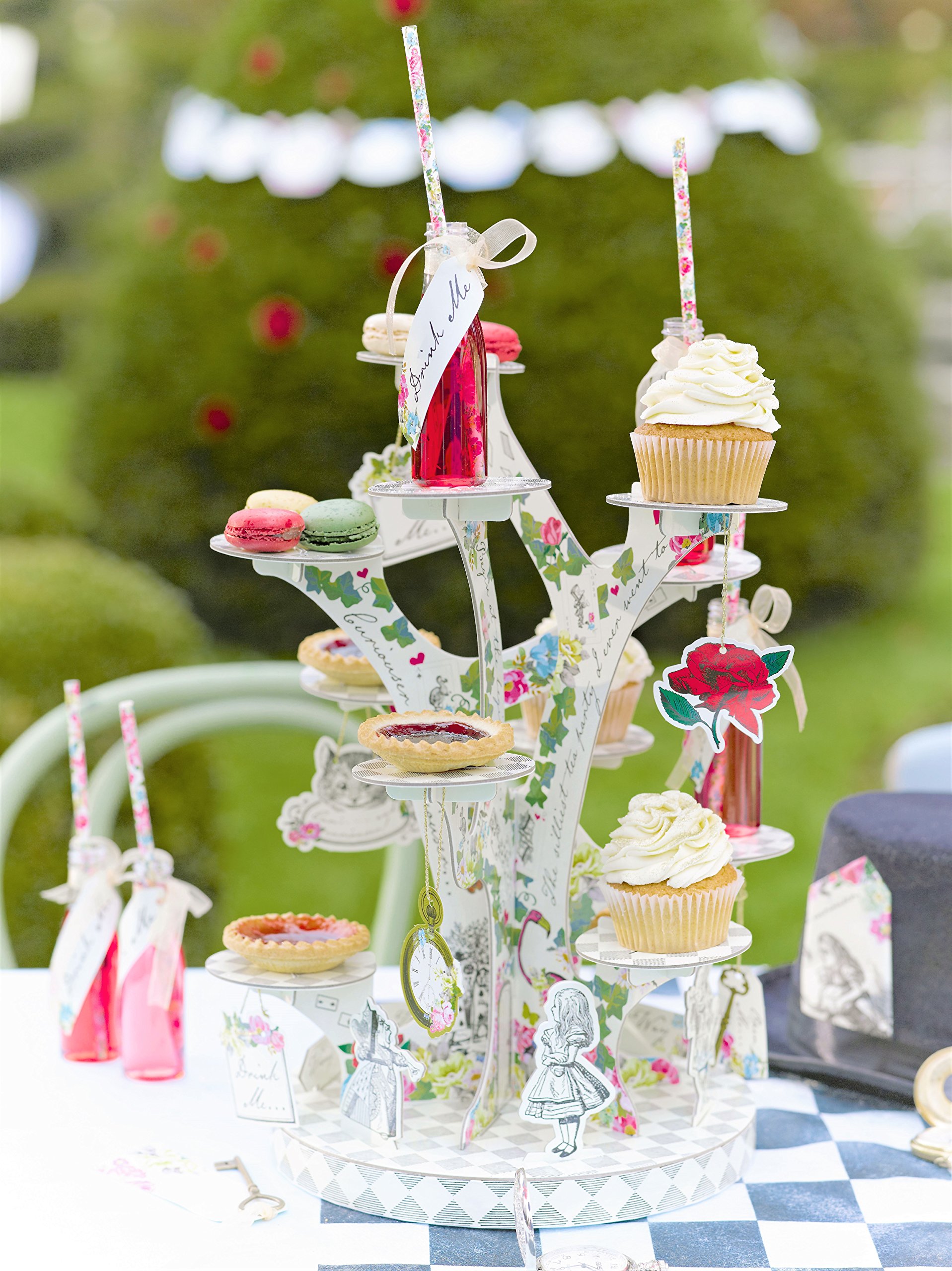Talking Tables Alice in Wonderland Cupcake Cake Stand Mad Hatter Tea Party Decorations Mother's Day Party Decor Reusable Cakestand Table Centrepiece Afternoon Tea Onederland 1st Birthday Baby Shower