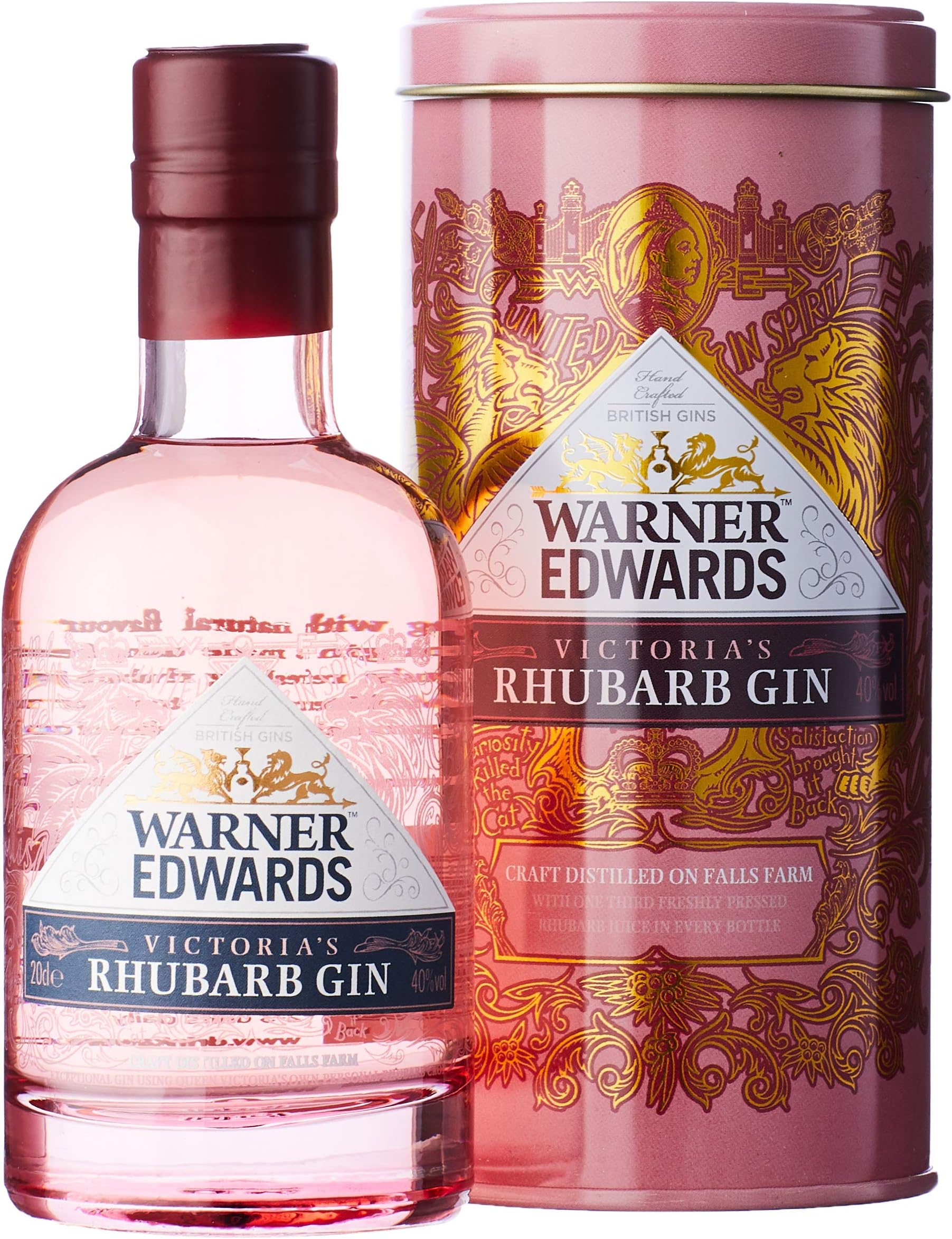Warner Edwards Gin - Rhubarb Gin, 40% Vol - 20cl Bottle