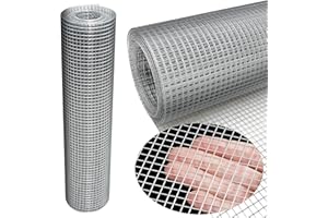 WURJHSONG Hardware Cloth 16'' x 20' 1/4 in Galvanized Wire Mesh Roll (23 GA) Chicken Wire Fence Roll for Chicken Pen/coop Fences, Screen mesh, Rabbit/Snake Fences, Poultry enclosures, Handicraft Making, etc.
